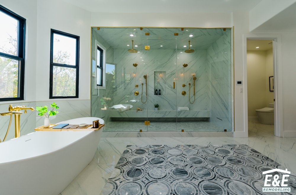Completed bathroom remodel by E&E Home Remodeling